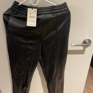 Brand new Zara faux leather joggers